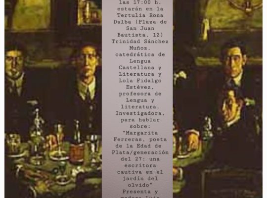 Cartel anunciador. Tertulia de fondo.
